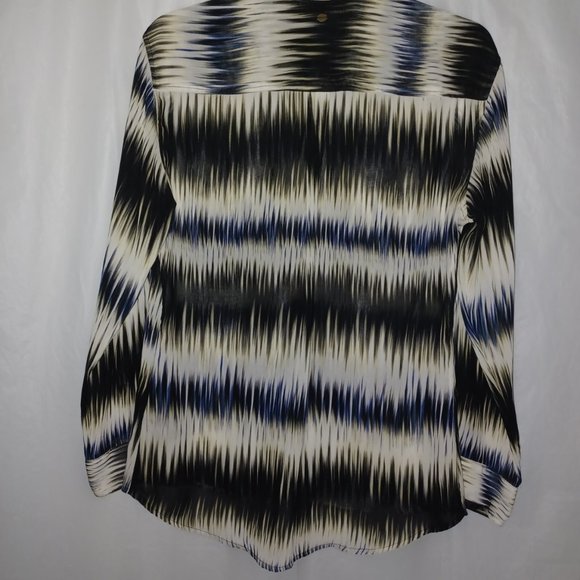 GUESS SHEER BUTTON DOWN WOMEN'S LONG SLEEVE SHIRT - Picture 7 of 12